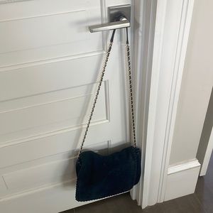 Tory Burch suede dark blue handbag